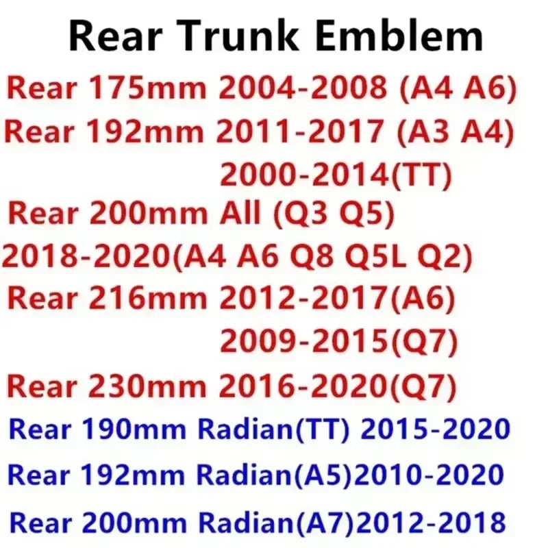 Logo Audi Av & Arr A3, A4, A5, A6, A7, A8