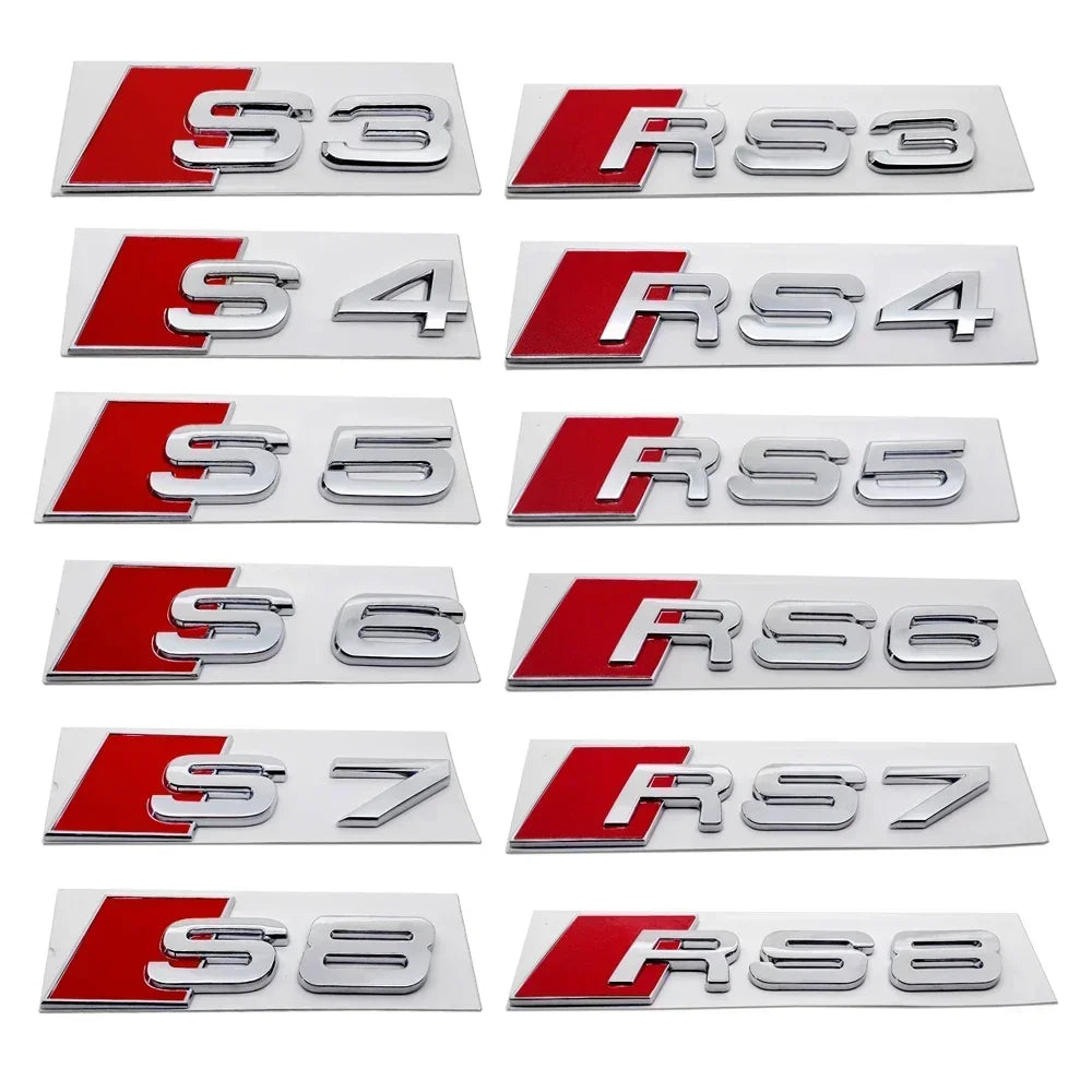 Sigle Audi S3 S4 S5 S6 S7 S8 RS3 RS4 RS5 RS6 RS7 RS8