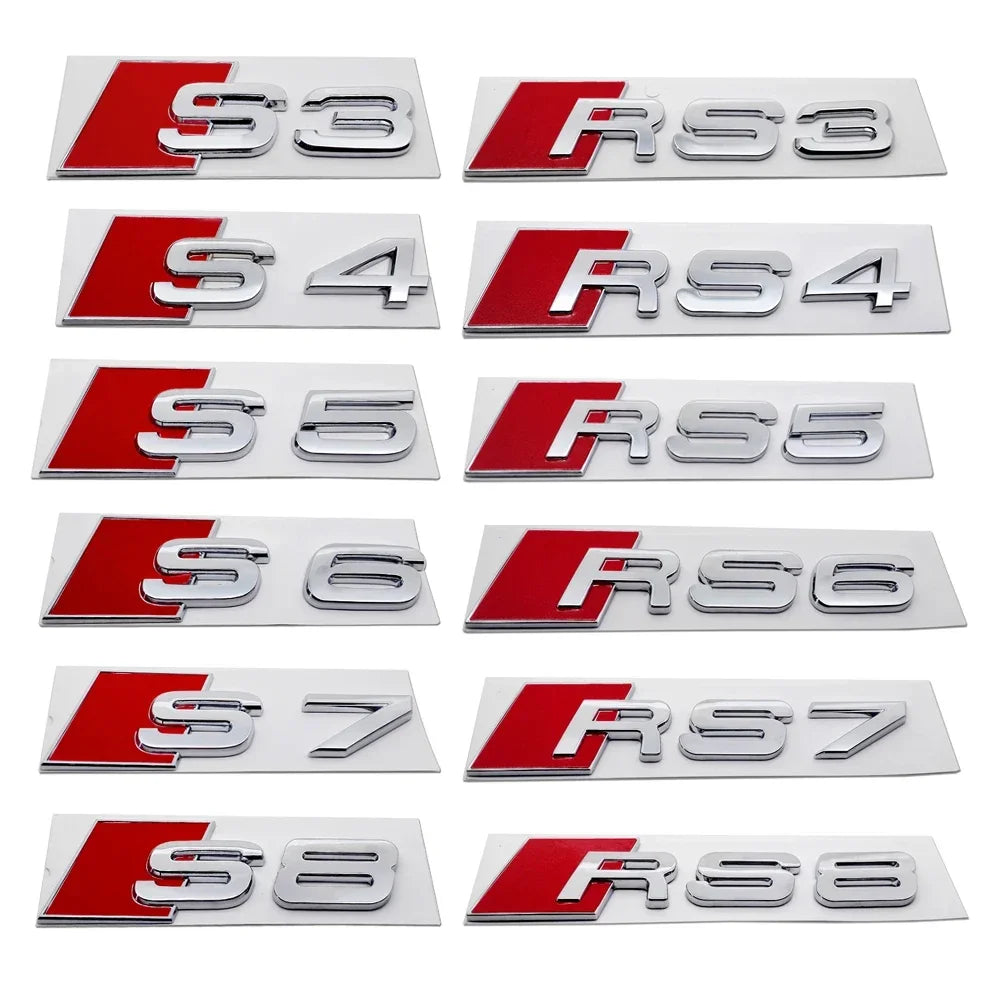 Sigle Audi S3 S4 S5 S6 S7 S8 RS3 RS4 RS5 RS6 RS7 RS8