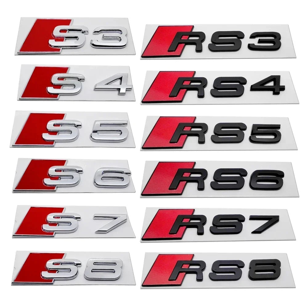 Sigle Audi S3 S4 S5 S6 S7 S8 RS3 RS4 RS5 RS6 RS7 RS8