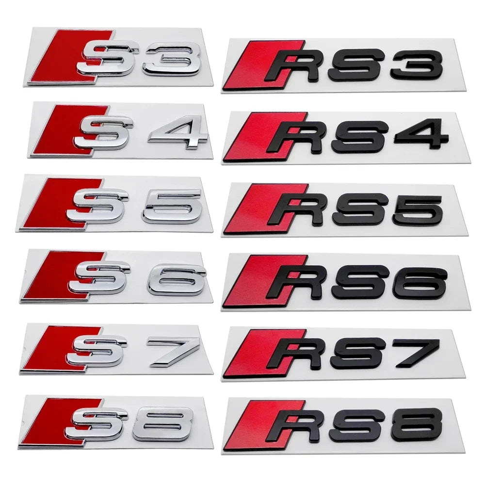 Sigle Audi S3 S4 S5 S6 S7 S8 RS3 RS4 RS5 RS6 RS7 RS8