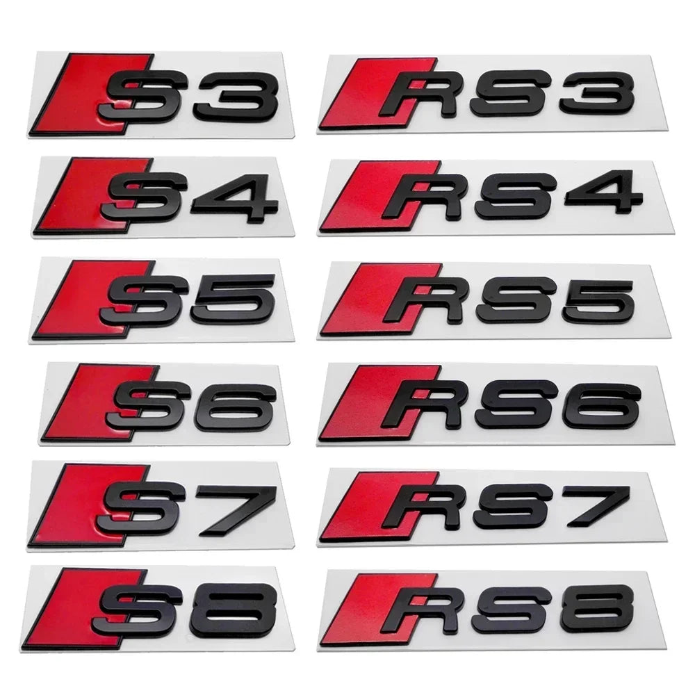 Sigle Audi S3 S4 S5 S6 S7 S8 RS3 RS4 RS5 RS6 RS7 RS8